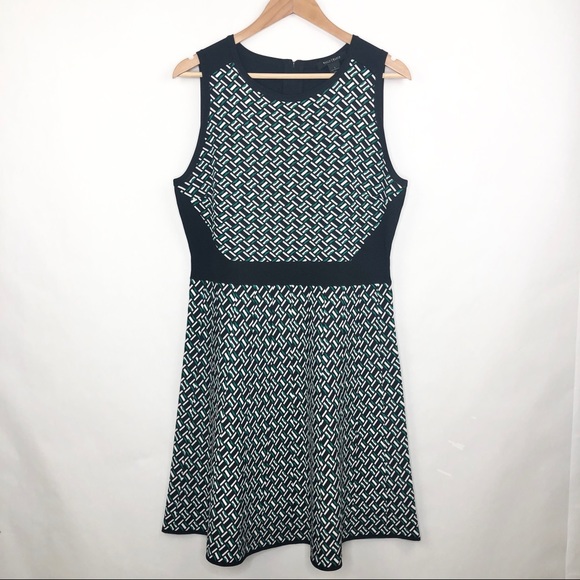 ❌SOLD❌WHBM Sleeveless Fit & Flare Jacquard Dress - Picture 2 of 9